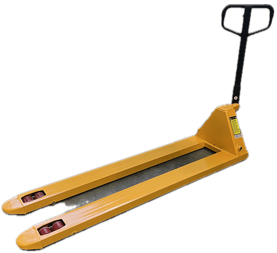 Ekstra lang jekketralle med 1800 mm gafler og 3000 kg kapasitet. Perfekt for transport av lange og tunge varer i industri og lager.